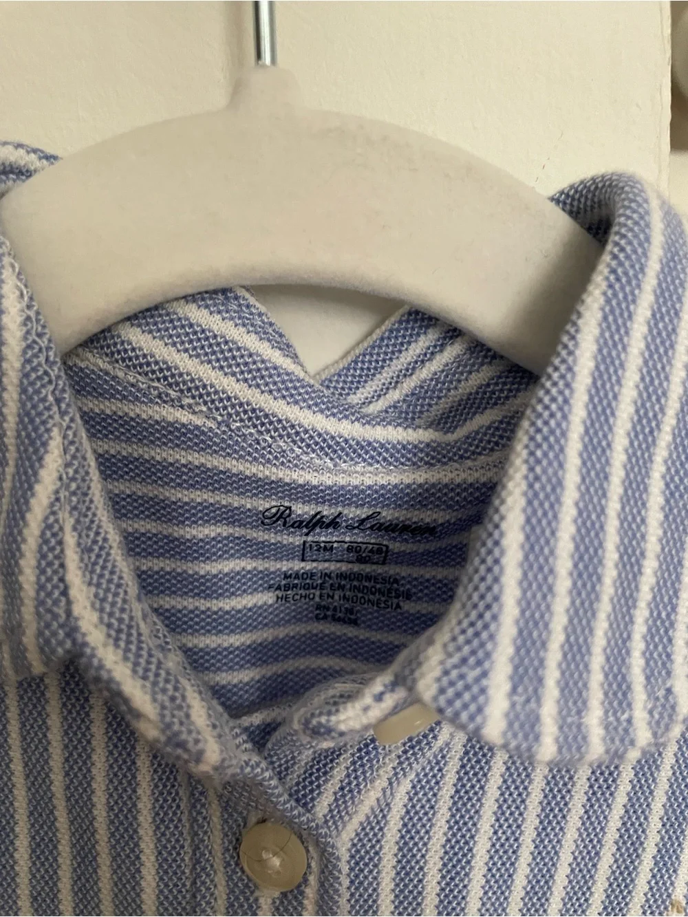 Ralph Lauren Blue & White Striped Button-Front Girls Dress